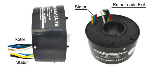 kroužkové sběrače s výstupem vodičů pouze na jedné straně