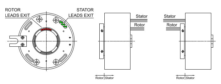 kroužkové sběrače s výstupem vodičů pouze na jedné straně